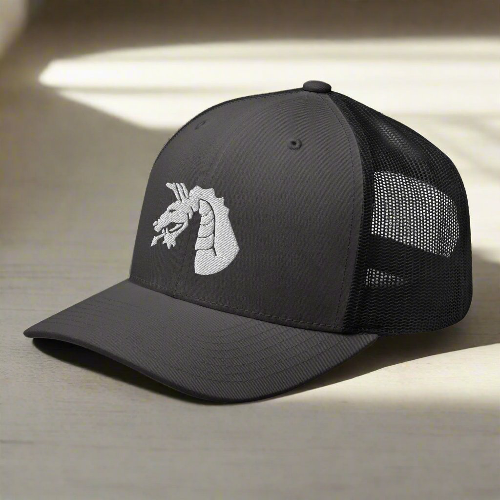 18th airborne dragon insignia on a trucker hat