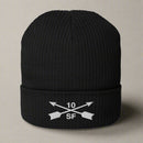10th special forces group ribbed beanie with embroidered design