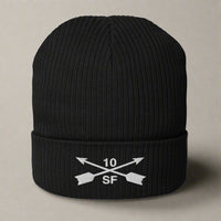 10th special forces group ribbed beanie with embroidered design