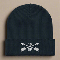10th special forces group ribbed beanie with embroidered design