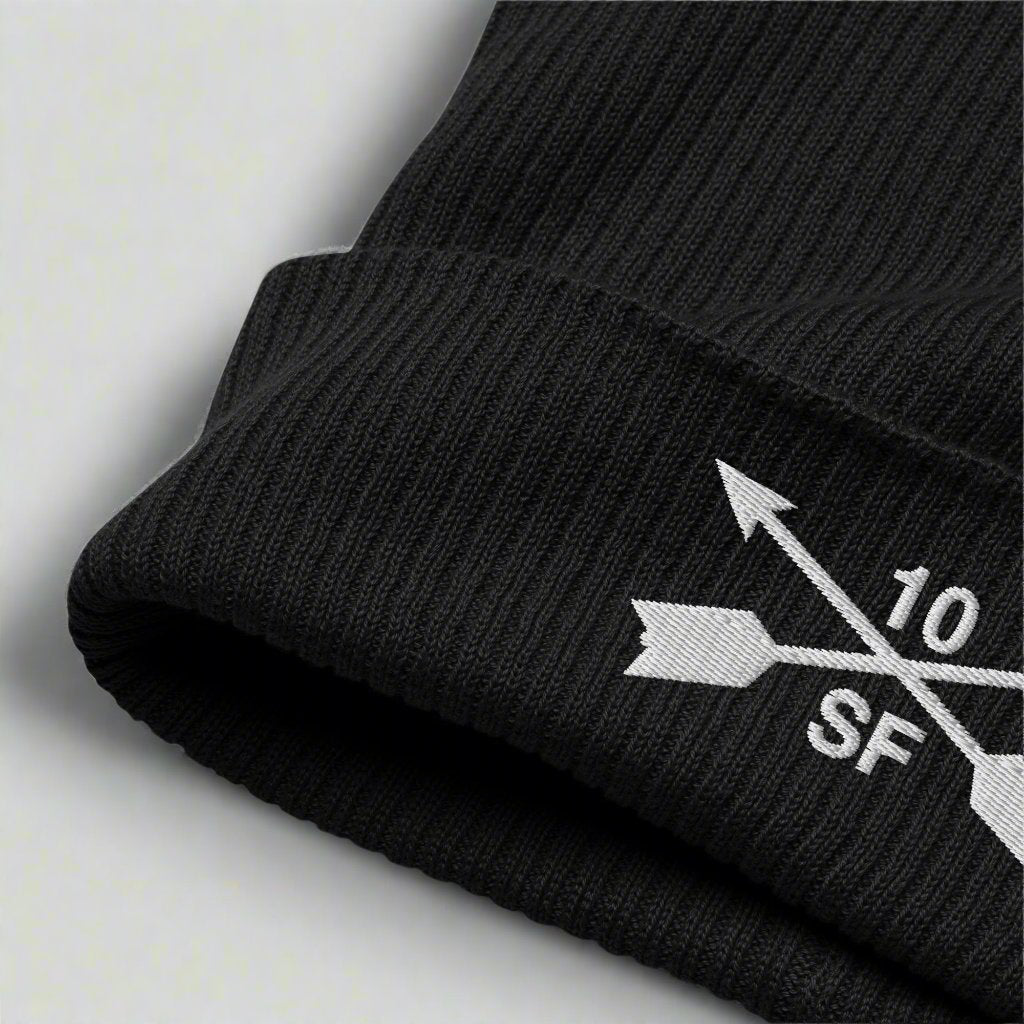 10th special forces group ribbed beanie with embroidered design