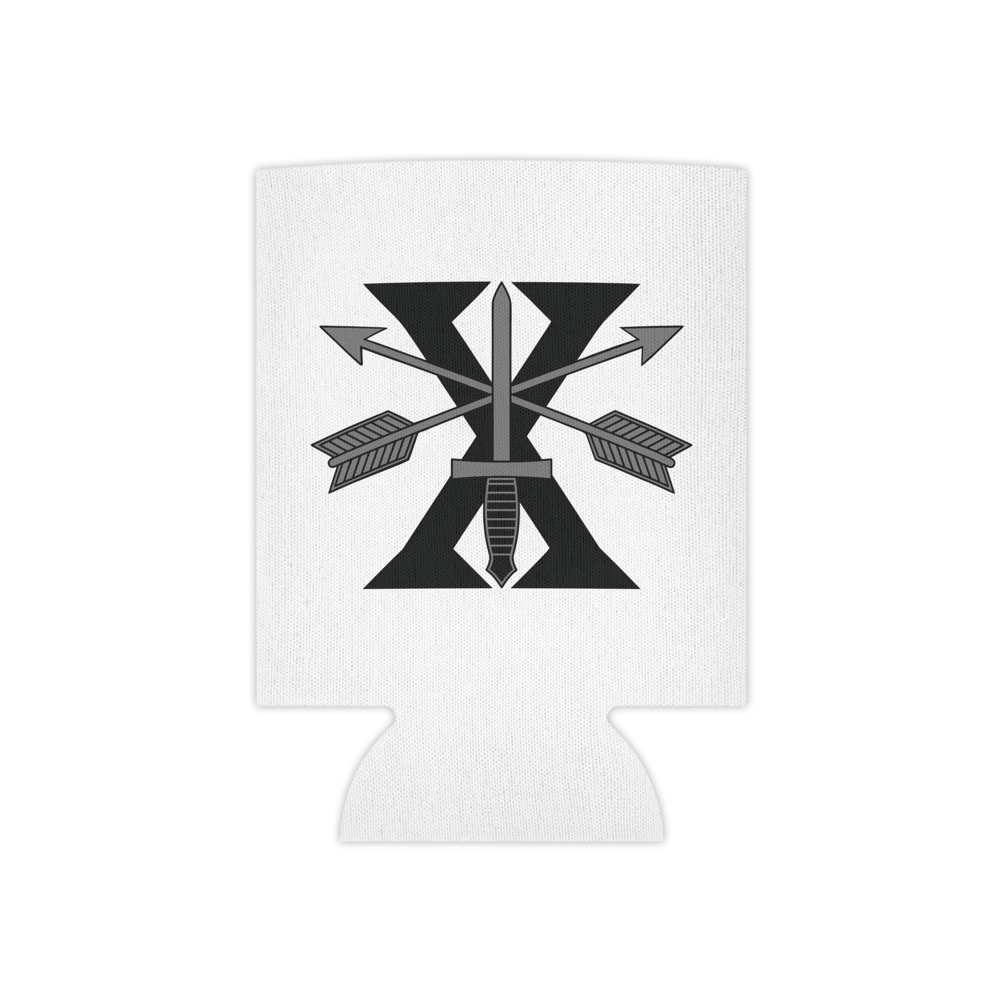 White can cooler with 10th special forces insignia and roman numeral design