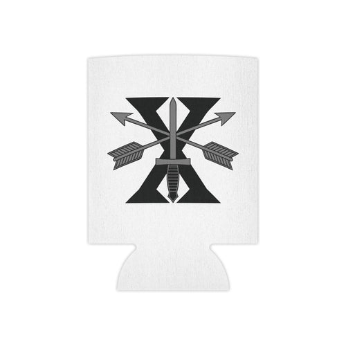 White can cooler with 10th special forces insignia and roman numeral design