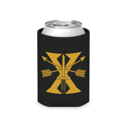 Black can cooler with 10th special forces insignia and roman numeral design