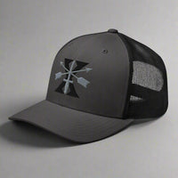 Gray snapback cap with 10th special forces insignia and roman numeral design