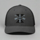 Gray snapback cap with 10th special forces insignia and roman numeral design