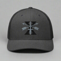 Gray snapback cap with 10th special forces insignia and roman numeral design