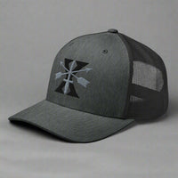 Gray snapback cap with 10th special forces insignia and roman numeral design