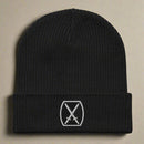 Ribbed beanie embroidered with 10th mountain division insignia