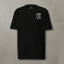 Black t-shirt with 10th mountain division insignia on the left chest
