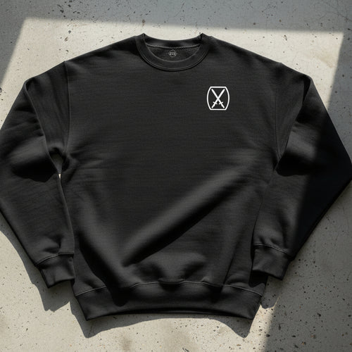 Sweatshirt with 10th mountain insignia design on the left chest