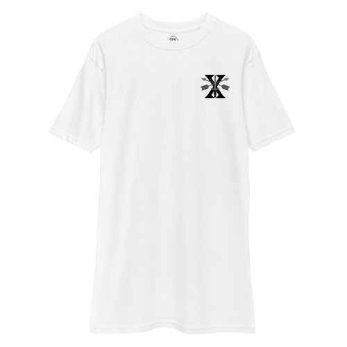 white t-shirt with 10th special forces group insignia design on left chest