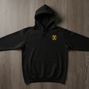 black hoodie with 10th special forces group insignia on the left chest. 