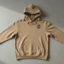 khaki hoodie with 10th special forces group insignia on the left chest. 