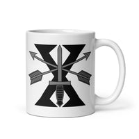 11oz white coffee mug with 10th special forces roman numeral design