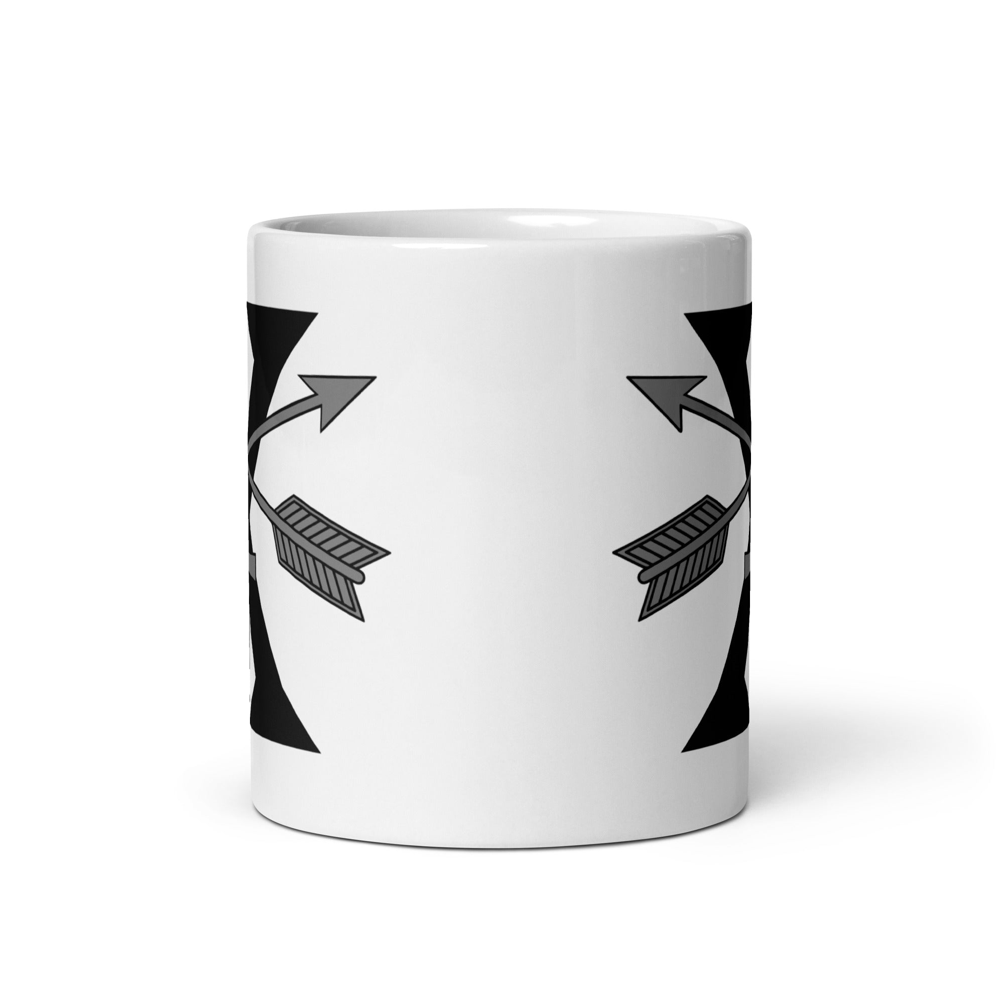 11oz white coffee mug with 10th special forces roman numeral design