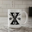 white coffee mug with 10th special forces design