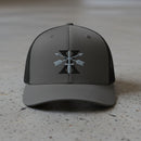 snapback trucker hat with embroidered 10th special forces group insignia and roman numeral design