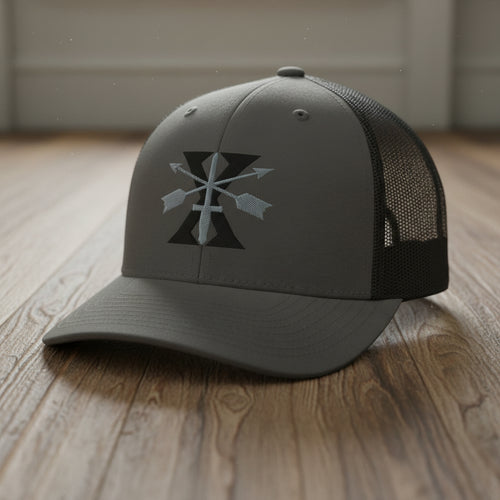 10th special forces snapback trucker hat with roman numeral design.