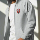 Embroidered 160th SOAR USASOAC insignia on a full zip hoodie