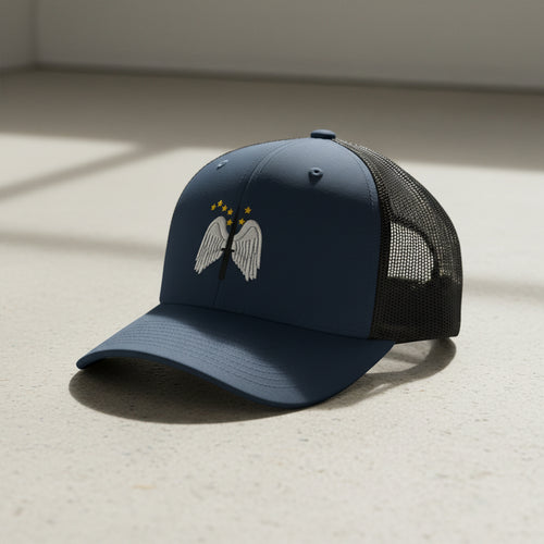 16th combat aviation brigade shoulder insignia embroidered on a snapback trucker hat.
