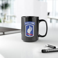 173rd airborne brigade insignia on a black coffee mug