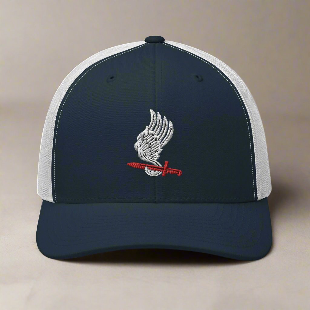 Snapback trucker hat embroidered with the 173rd airborne brigade insignia.