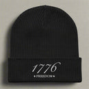 Patriotic beanie embroidered with 1776 freedom