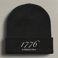 Patriotic beanie embroidered with 1776 freedom