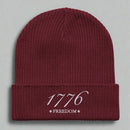 Patriotic beanie embroidered with 1776 freedom