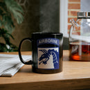 18th airborne corps insignia on a 11oz black coffee mug.