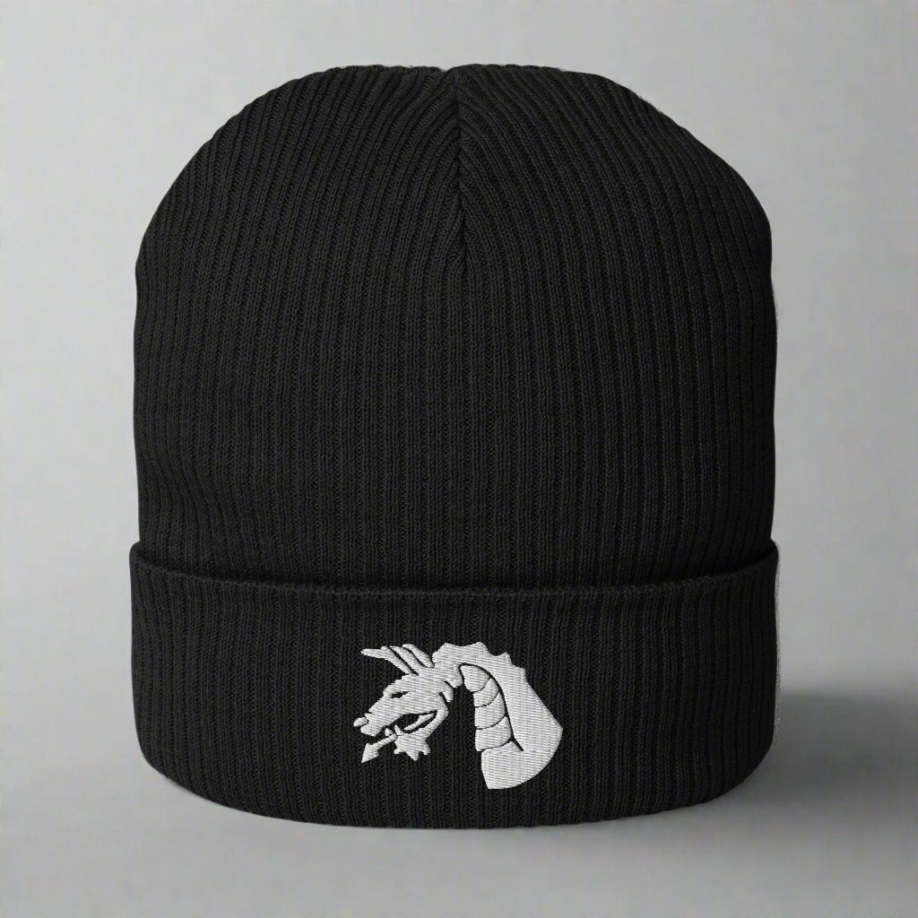 18th airborne corps ribbed beanie embroidered with the dragon insignia.