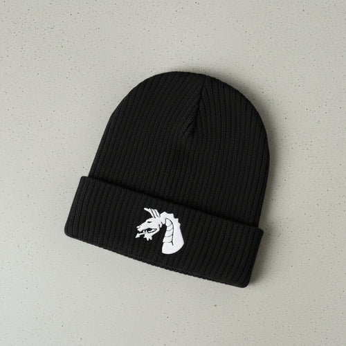 Ribbed knit beanie with 18th Airborne Corps insignia