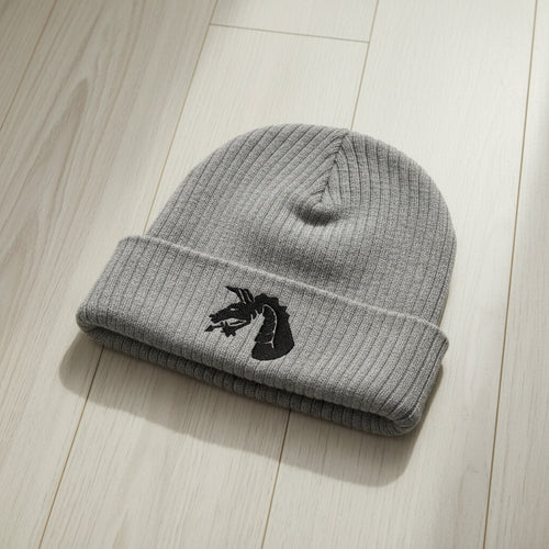 Ribbed knit beanie with 18th Airborne Corps insignia