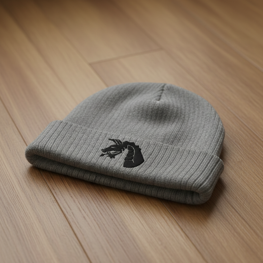 Ribbed knit beanie with 18th Airborne Corps insignia
