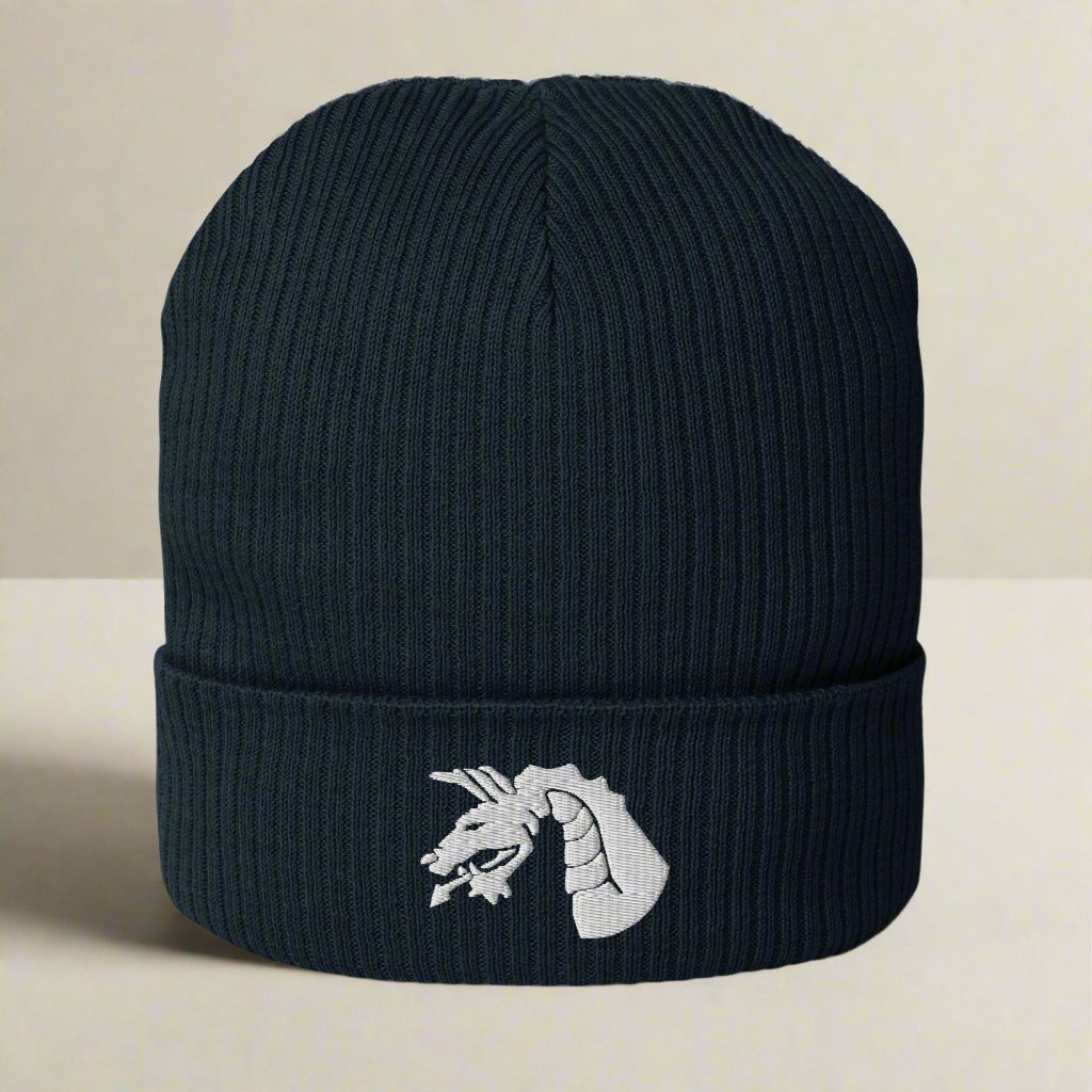 18th airborne corps ribbed beanie embroidered with the dragon insignia.