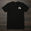 black t-shirt with 18th airborne corps insignia on the left chest