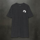 charcoal t-shirt with 18th airborne corps insignia on the left chest