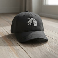 Distressed dad hat with 18th airborne corps insignia 