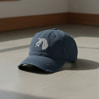 Distressed dad hat with 18th airborne corps insignia 