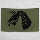 18th airborne dragon insignia on a black flag