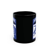 18th airborne corps insignia on a 15oz black coffee mug.