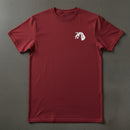 red t-shirt with 18th airborne corps insignia on the left chest