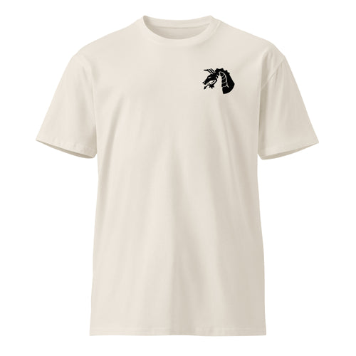 bone colored t-shirt with 18th airborne corps insignia on the left chest