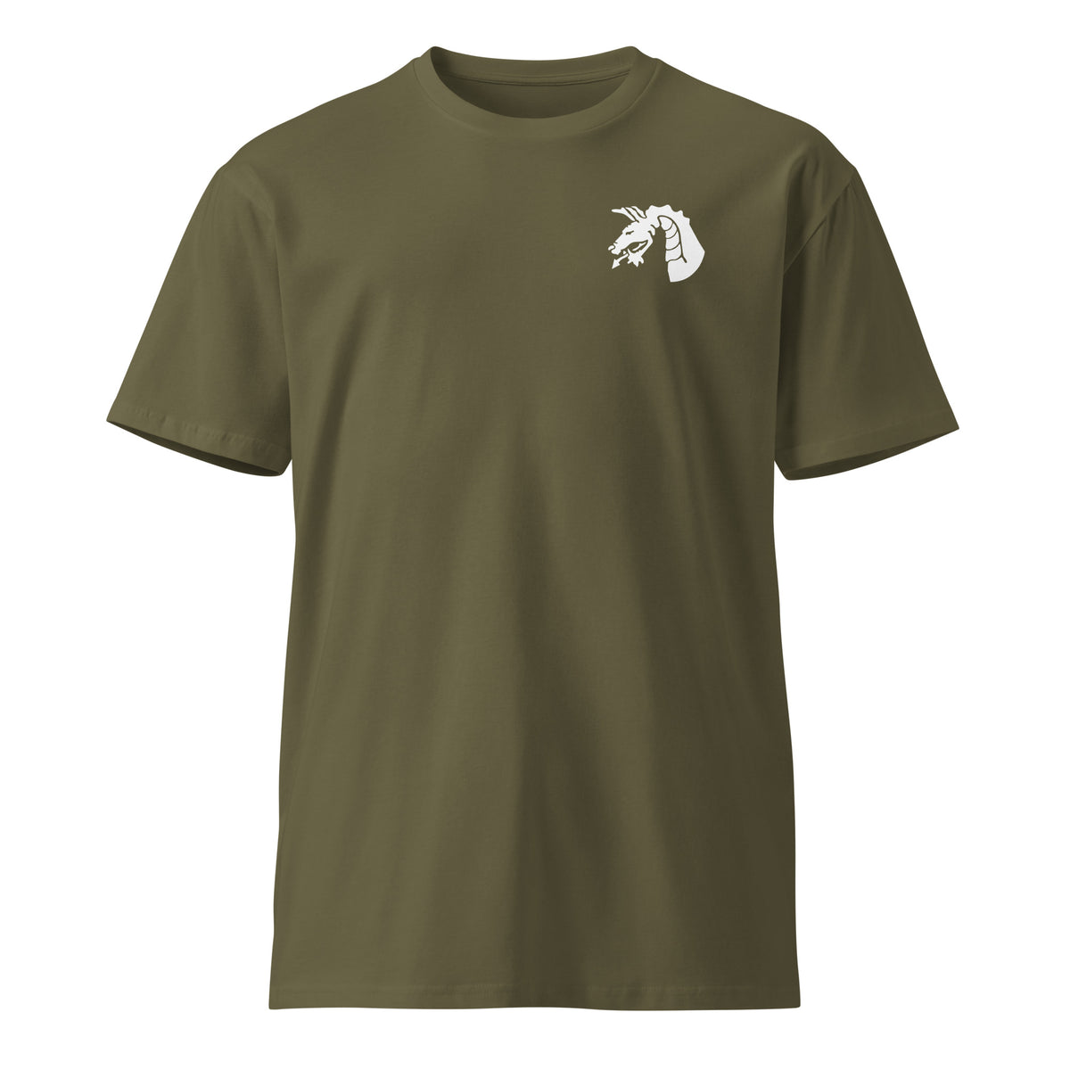 green t-shirt with 18th airborne corps insignia on the left chest