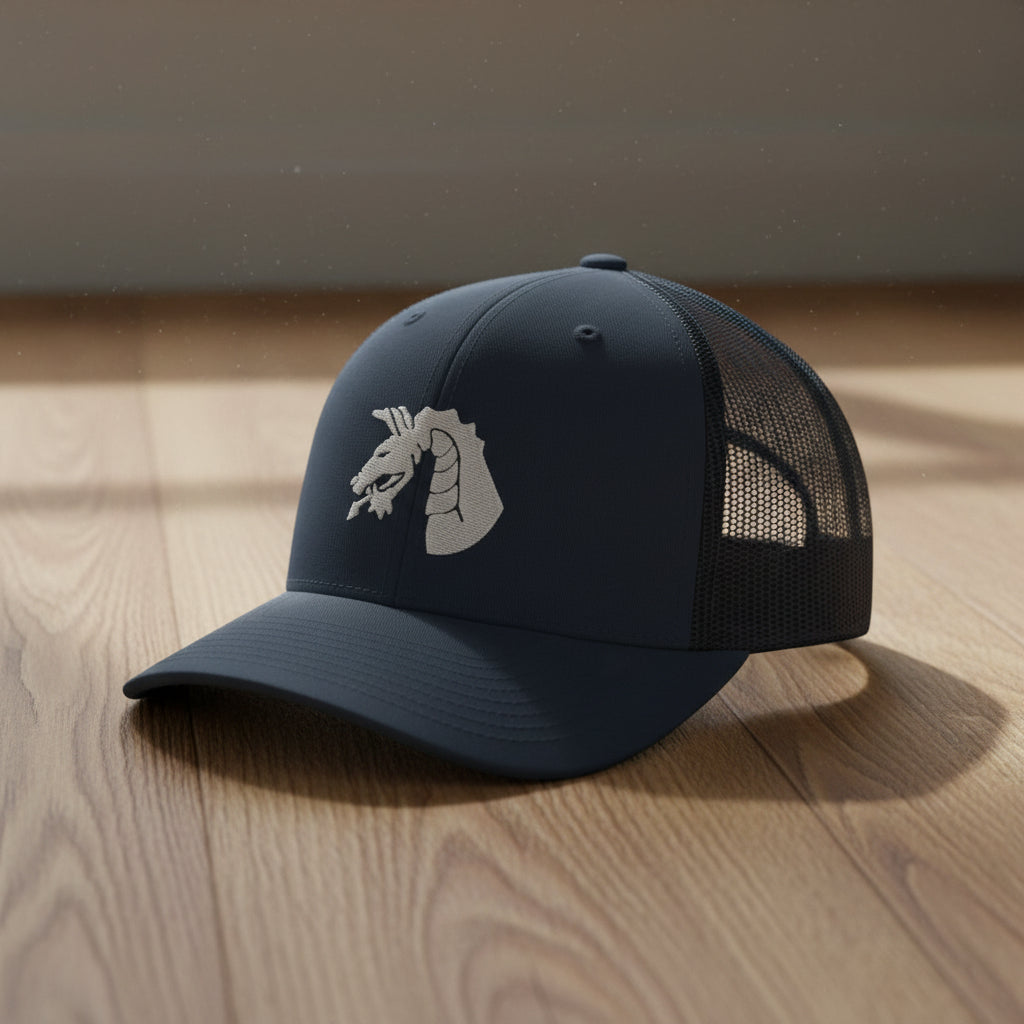 18th airborne dragon insignia on a trucker hat