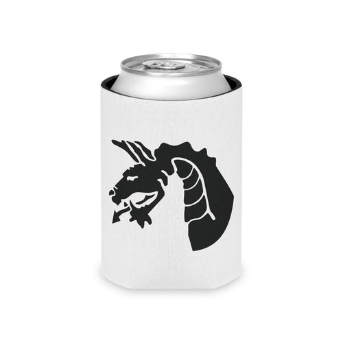 White can cooler with 18th airborne dragon design on a white background