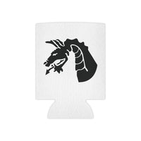 White can cooler with 18th airborne dragon design on a white background