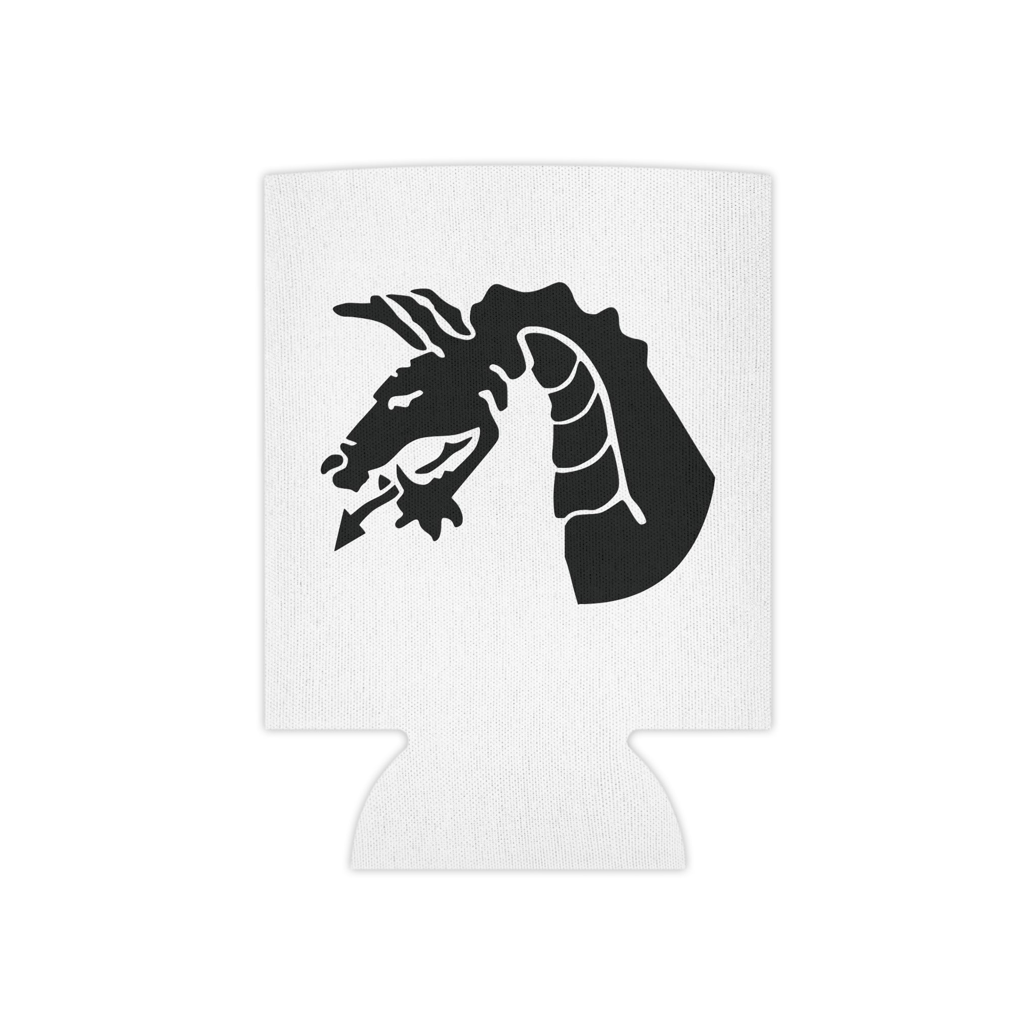 White can cooler with 18th airborne dragon design on a white background