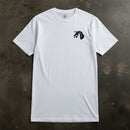 white t-shirt with 18th airborne corps insignia on the left chest